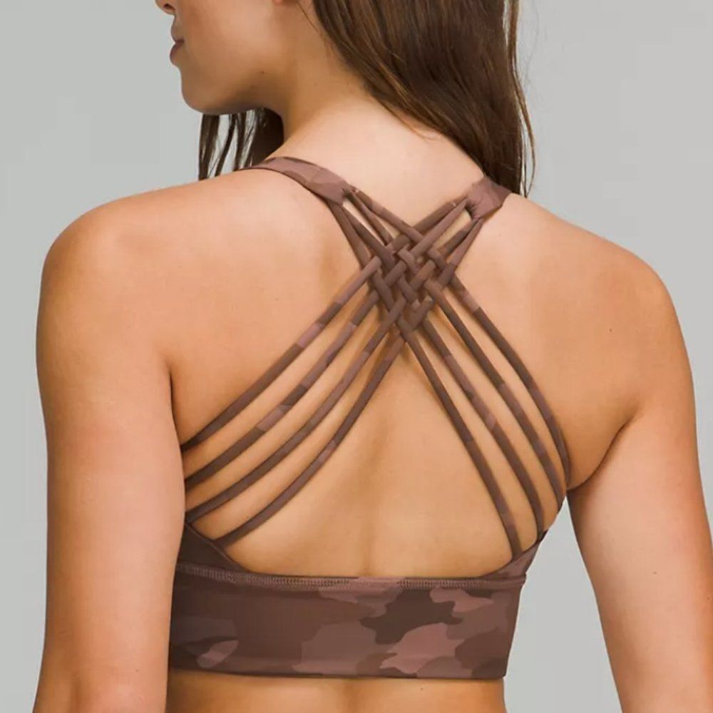 LULULEMON SPORTS BRA Free to Be Wild Camo Roasted Brown Multi LONGLINE 6